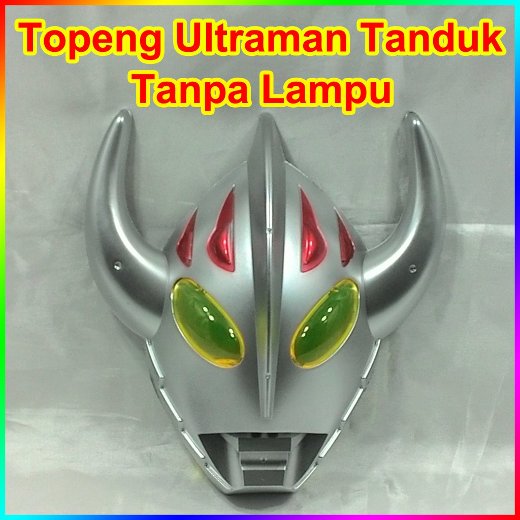 mainan topeng plastik ultraman taro tanduk tanpa lampu mask cosplay