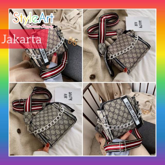 StyleArt SL3113 Tas Selempang Wanita 100% Original Fashion Import SlingBag Rantai Like Branded Guci