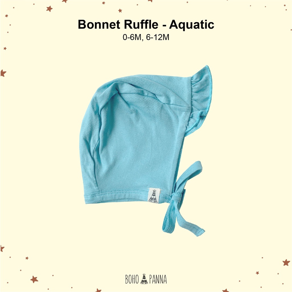 BONET RUFFLE TOPI ANAK BAYI BOHO BABY SURABAYABABY-Aquatic