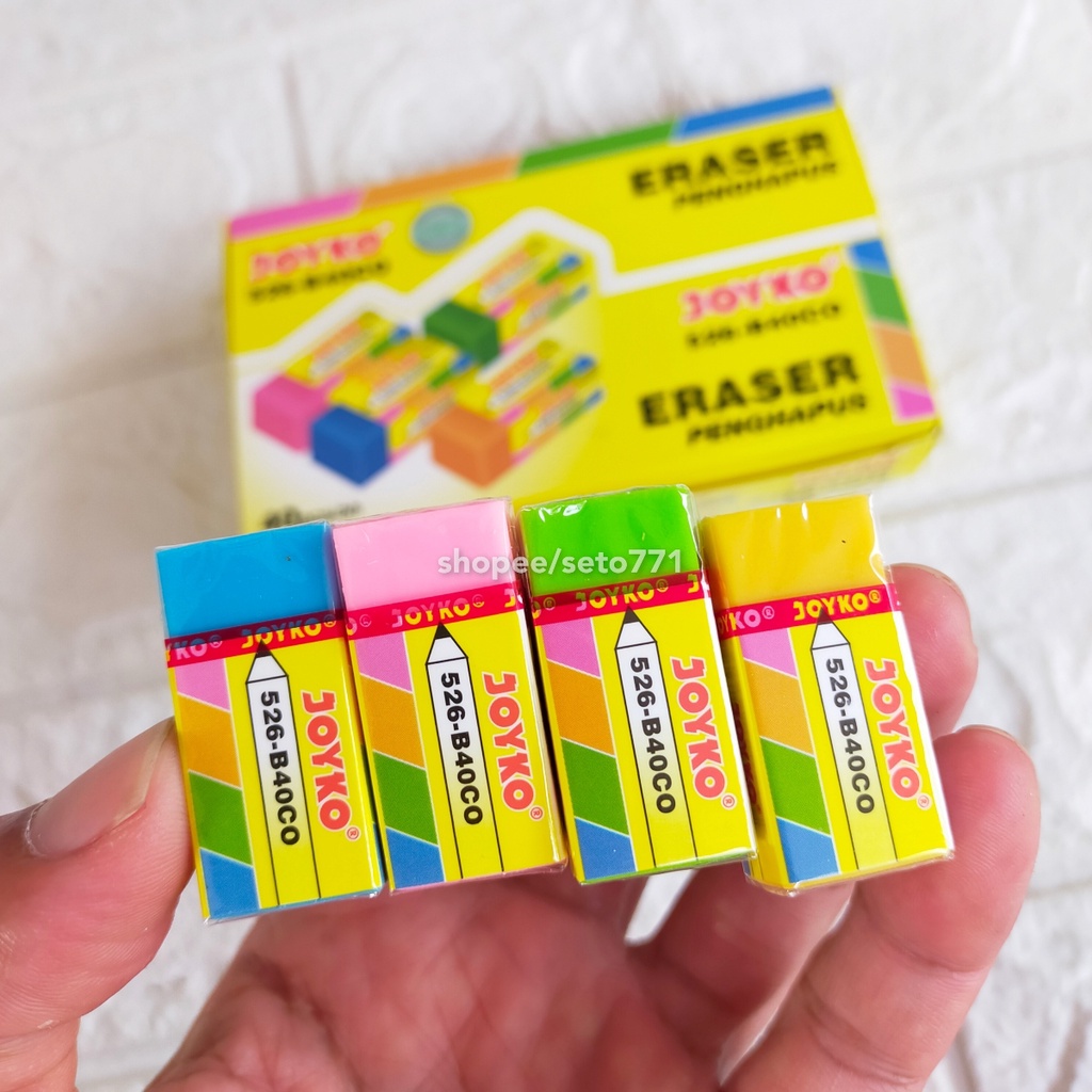 

4pcs Warna Random Penghapus Pensil Setip Warna Biru Pink Hijau Kuning (1set) Pencil Eraser