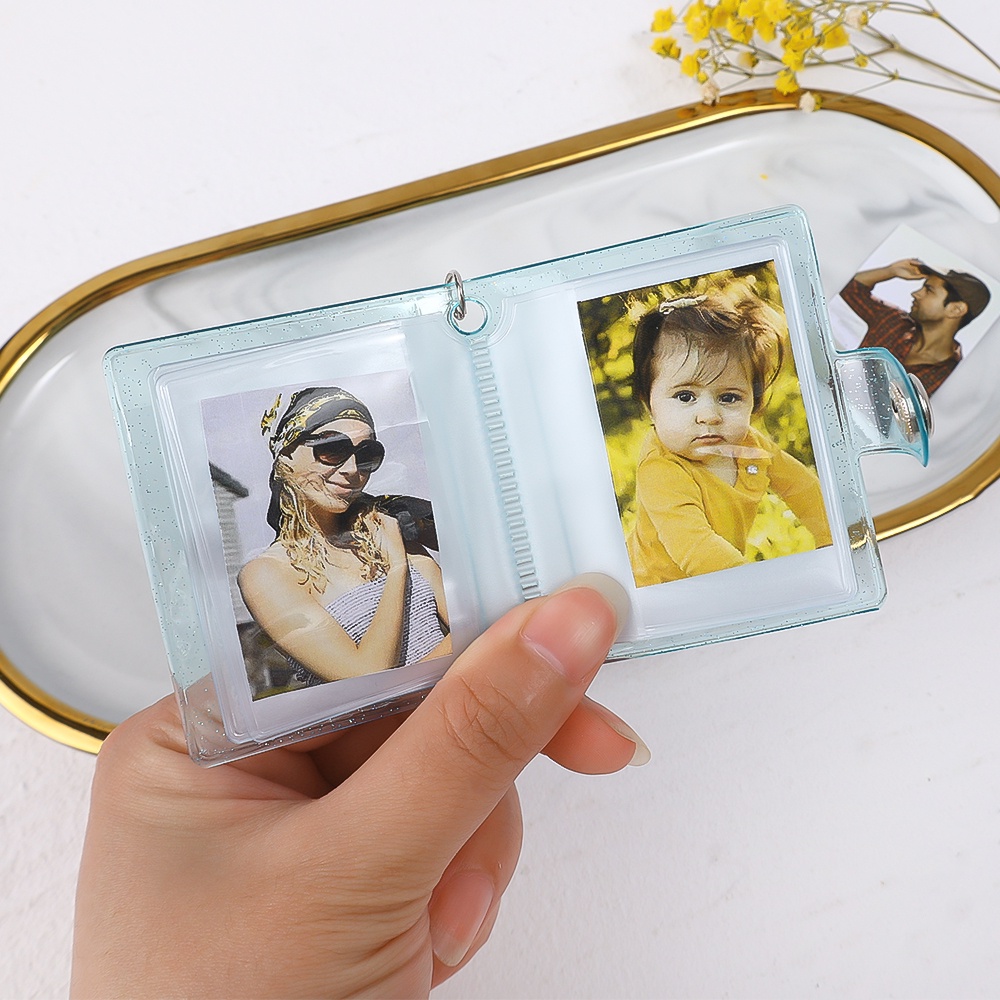 Buku Album Foto / Kartu Identitas Mini 1 / 2 Inch Portable Warna Jelly Dengan Gantungan Kunci