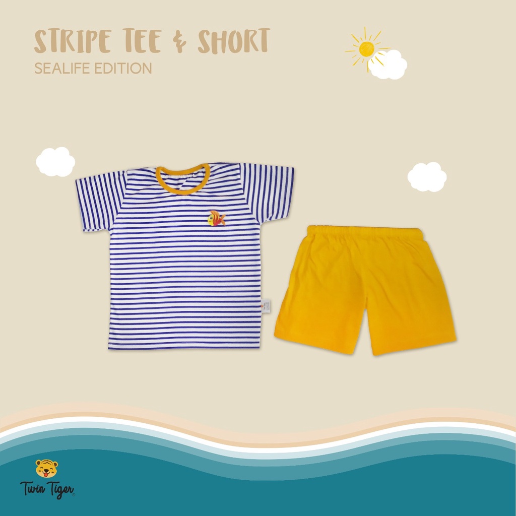 PROMO 7.7 PROMO BAJU LEBARAN MURAH TWIN TIGER SETELAN SEALIFE EDITION KAOS ANAK garis TSHIRT STRIPE TEE POCKET BAJU ANAK / BAJU BAYI 0-5 Tahun PART 2