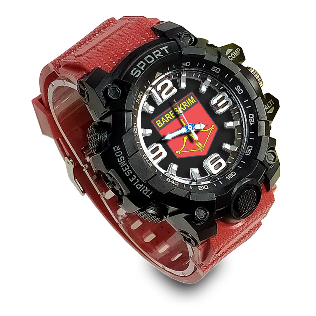 Jam Tangan Custom BARESKRIM Ruber- Water Resistant