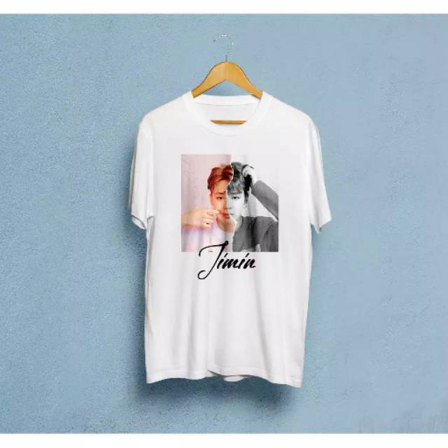 (bayar ditempat)  kaos BTS JIMIN FOTO BTS :ANSWER