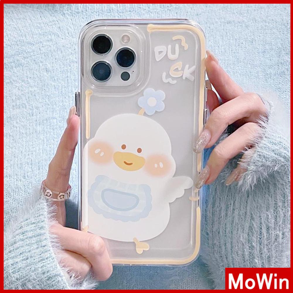 iPhone Case Clear Case Soft Thick TPU Shockproof HD Super Transparent Protection Camera Plating Button Duck Cute For iPhone 13 Pro Max iPhone 12 Pro Max iPhone 11 iPhone 7Plus