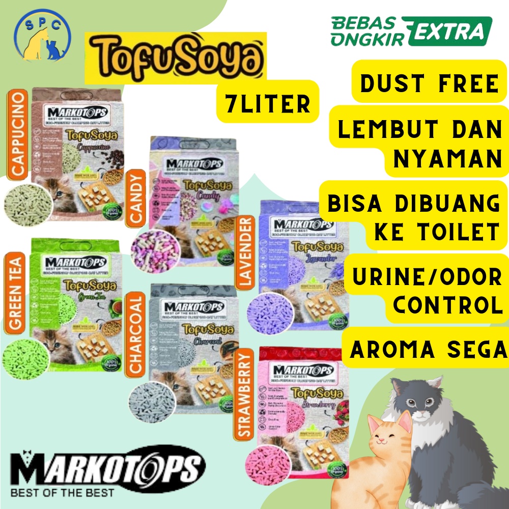 MARKOTOP TOFU SOYA 7L Pasir Tofusoya Cat Litter dust free Aroma Candy Lavender