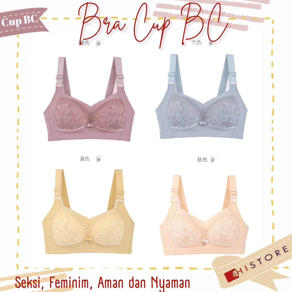 [HI] Bra BH Fashion Wanita Cup 3/4BC Bra wanita Premium BH Busa Tipis Tanpa Kawat Sangat Nyaman A88