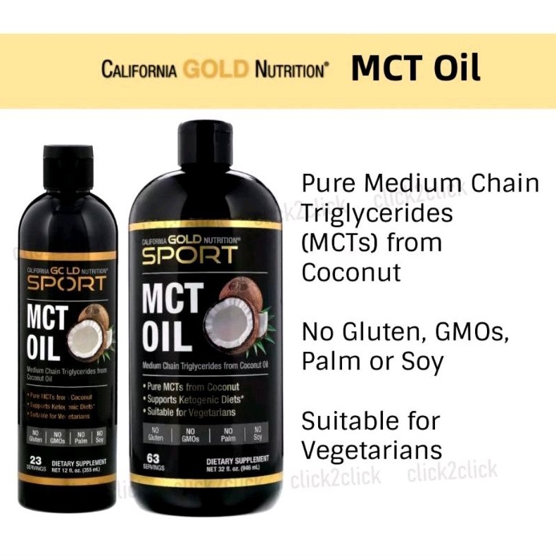 California Gold Nutrition MCT Oil and Organic MCT Oil 946 ml (Utk Diet)