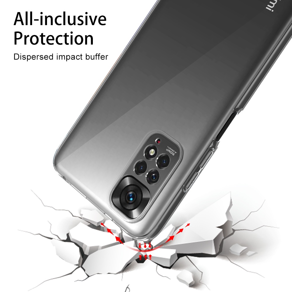 Casing Xiaomi Redmi Note 11 Pro New Case Ultrathin Premium  Softcase Clear HD + Tempered Glass Full Cover