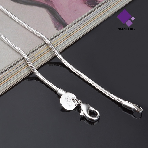 Kalung Rantai Ular 925 Sterling 2mm Dengan Gesper Lobster Untuk Wanita