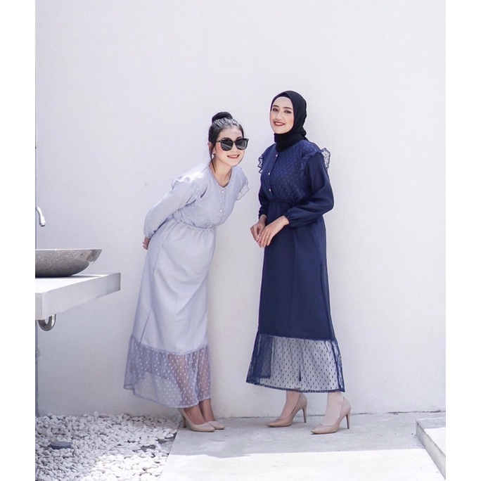 MAXY DRESS SABANI / DRESS MAXY DOTTY / GAMIS MUSLIM WANITA