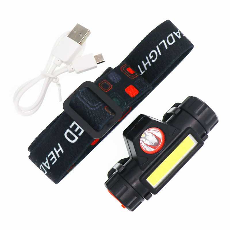 (100% BARANG ORI) LELITEN Senter Kepala LED Headlight USB Rechargeable Q5 + COB - LE022