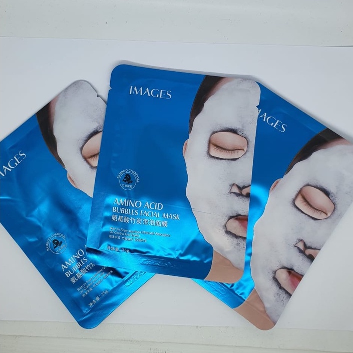 Images Bubbles Facial Mask Amino Acid Masker Wajah Busa