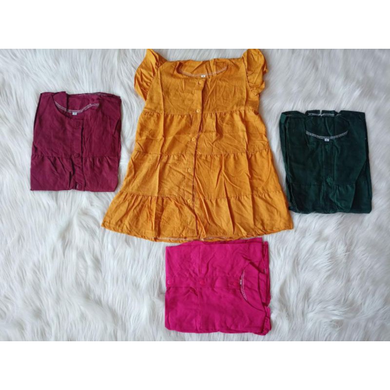 dress rayon anak 1-5thn / dress katun polos/ dress anak murah