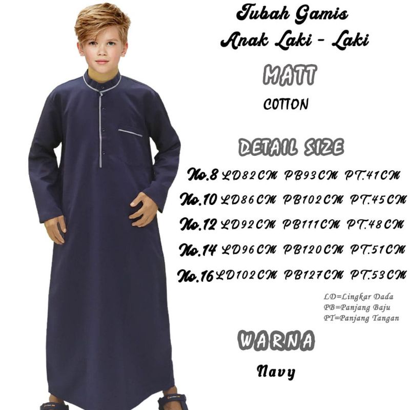 Jubah Anak Laki Laki GAMIS ANAK PREMIUM Baju Koko Jubah Anak Laki Laki Tanggung tangan panjang terbaru-NEVI