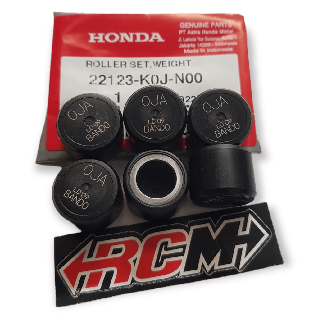 22123-K0J-N00 ROLLER ROLER SET CVT 15GR 15GRAM 15 GR 15 GRAM VARIO 125 GENIO BEAT STREET LED FI ESP VARIO 125 GENIO BEAT STREET ORI ORIGINAL HONDA AHM HGP ASLI