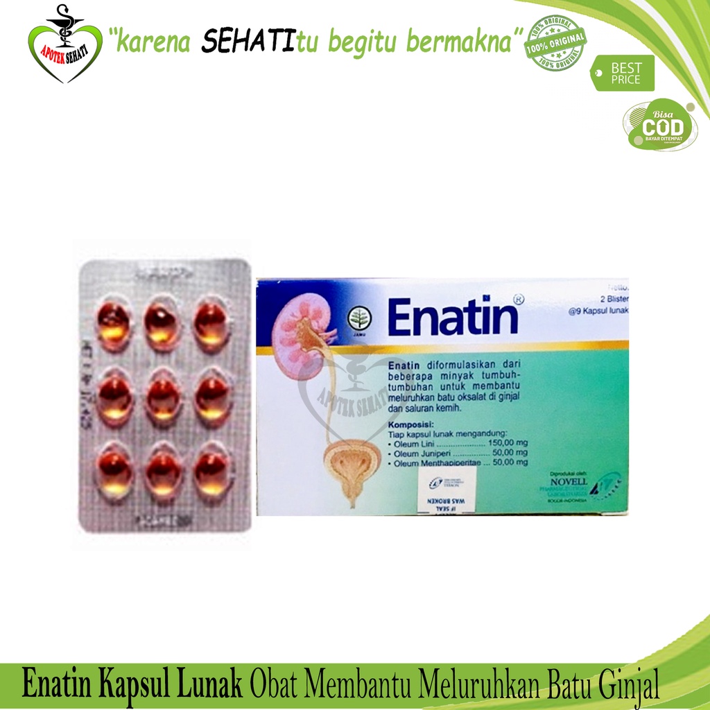 ENATIN BLISTER 9 KAPSUL OBAT HERBAL BATU GINJAL