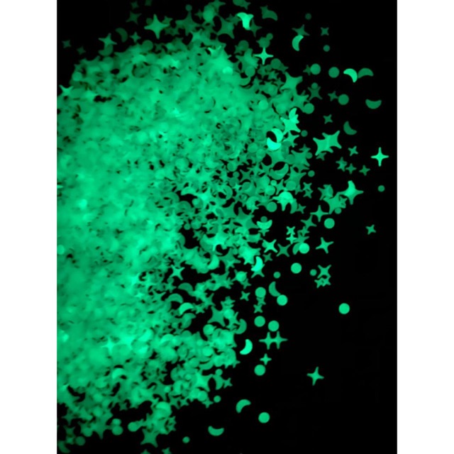 glitter fosfor glow in the dark nail art slime decoration body art