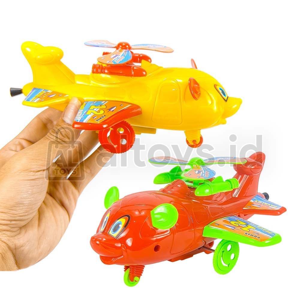 Mainan Pesawat Baling-baling Lucu Bisa Jalan Tarik Tali Airplane Kids Toy SS1381