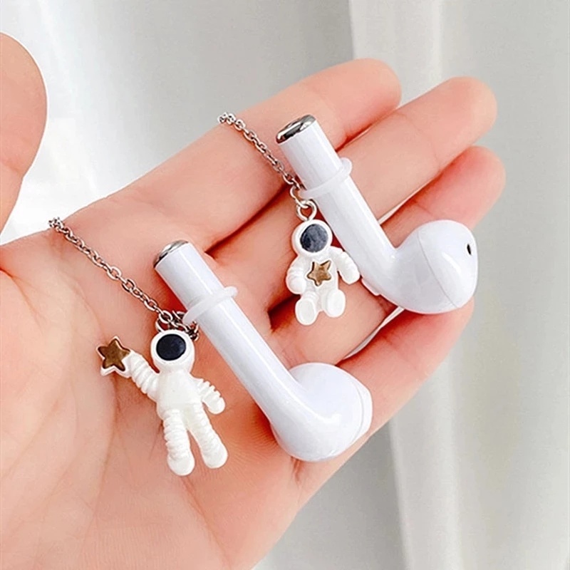 Tali Lanyard Holder Headset Bluetooth Anti Hilang Bahan Plastik Alloy Bentuk Astronot Luar Angkasa