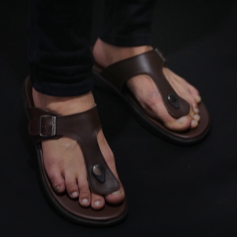 MUNSO BROWN (KULIT ASLI) |ManNeedMe x GREATA| Sandal Pria Casual Sendal Jepit ORIGINAL