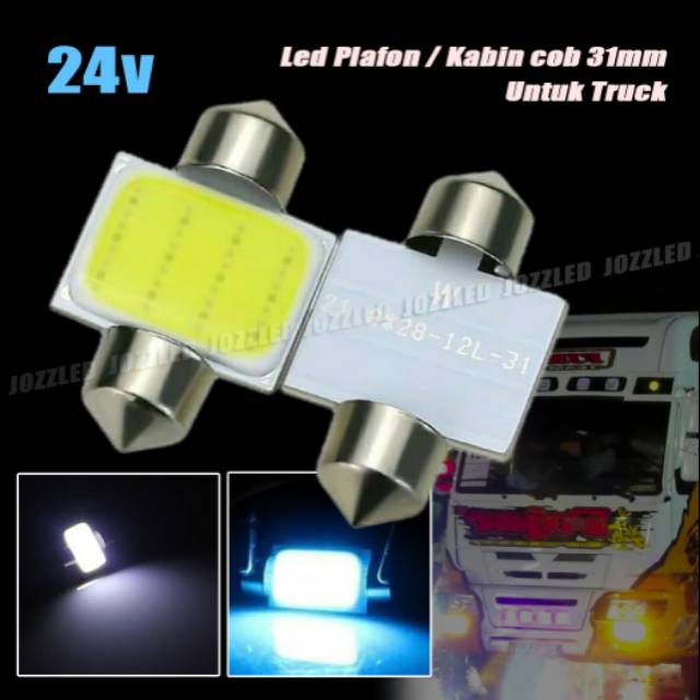 Lampu led plafon kabin truk 24 Volt 31 mm