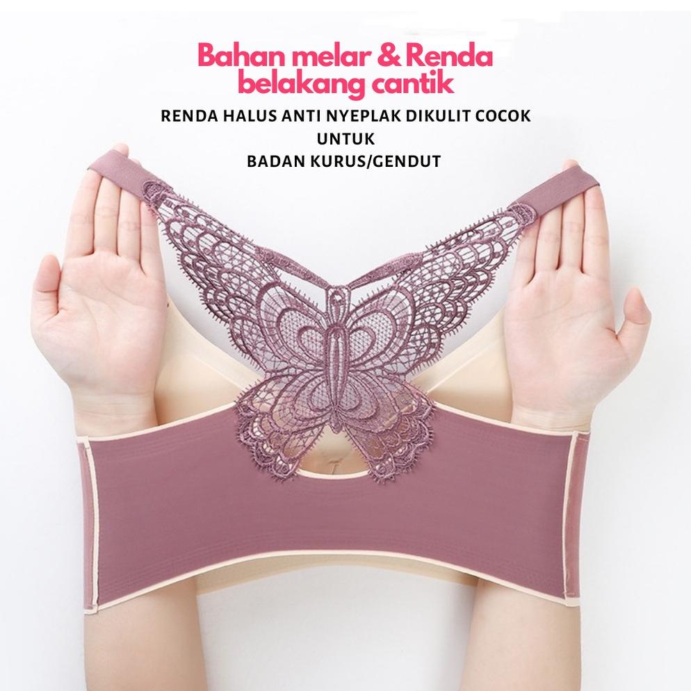 Big Size Sport Bra Model Seamless Bahan Latex Renda Kupu-Kupu 2021 Produk Terbaru.