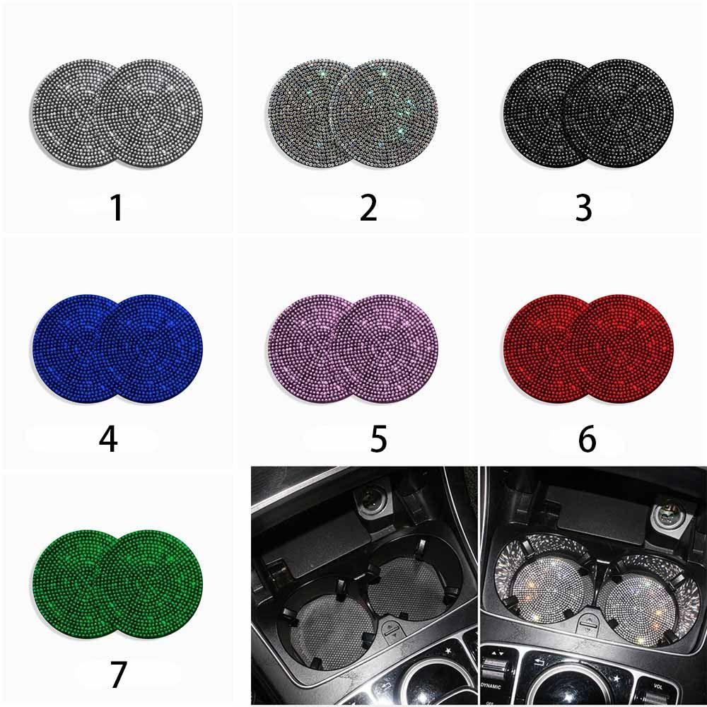 Populer Tatakan Gelas Mobil Berlian Imitasi Aksesoris Interior Bling Silicone Pad