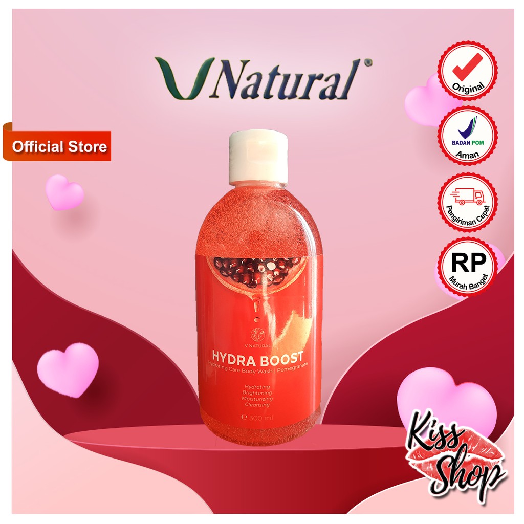 V Natural Brightening Body Wash - Hydra Boost ( Merah )
