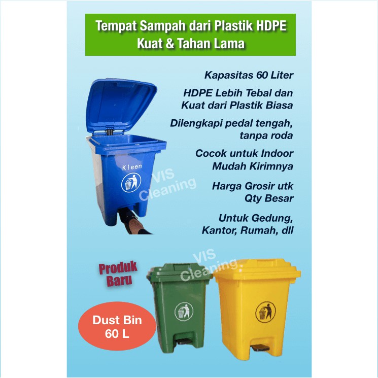 Tempat Sampah Plastik 60 L dengan Pedal ( Dustbin )