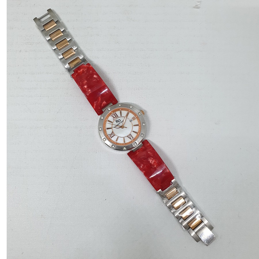 Raymond Daniel RD206 Silver Rosegold Akr.Merah,Jam Tangan Wanita, Original