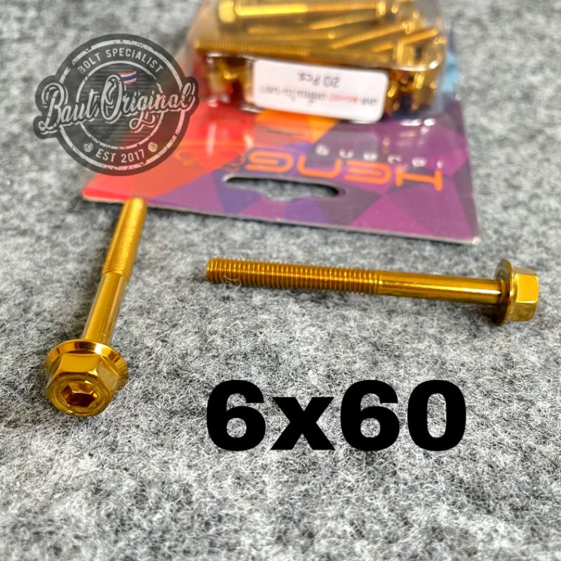 baut probolt 2kunci 2 kunci stainless 6x60 drat 10 panjang 6 cm original heng thailand gold