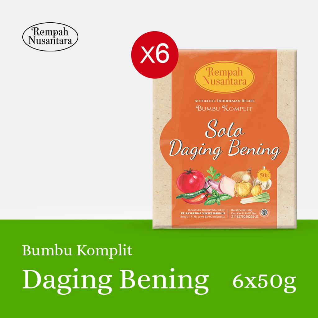 

Bumbu Soto Daging Bening Seriboe Rempah Nusantara 60 gr 1 Pack ( 6Pcs)