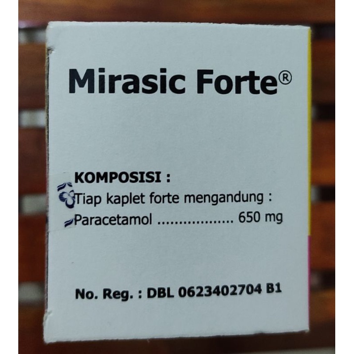 Mirasic Forte 650 Mg isi 100 KAPLET / Paracetamol 650 MG / Penghilang Nyeri Dosis Tinggi