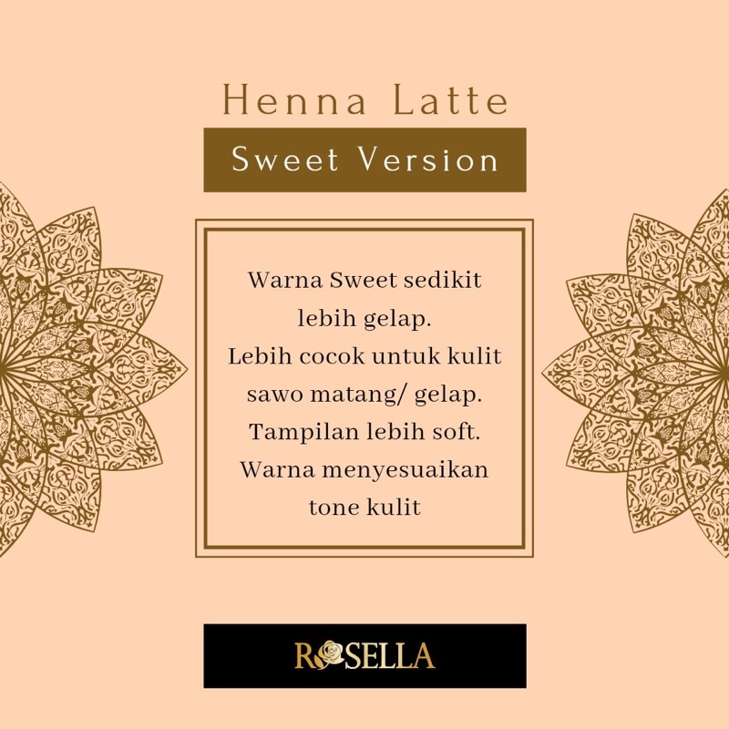 HENNA LATTE ROSELLA 12gr waterproof tahan gesek ,henna &amp; bodypaint