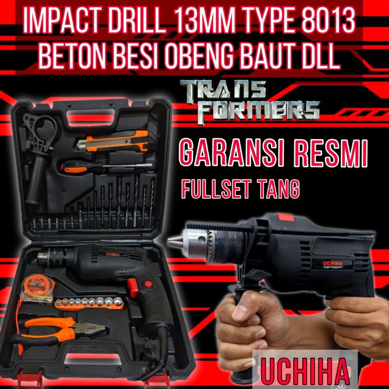 bor listrik 13mm impact drill lengkap full set type 8013 Uchiha japan