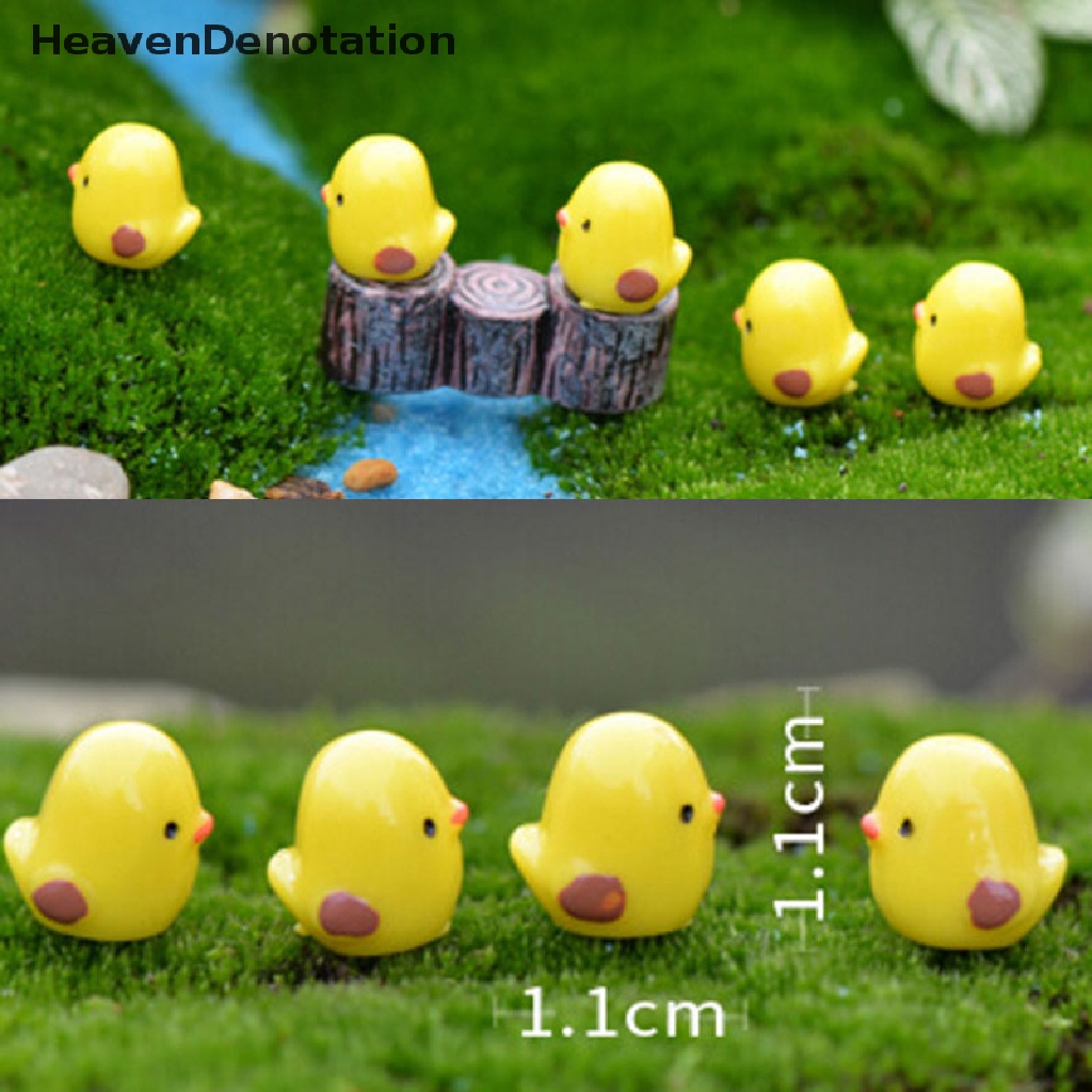 (Heavendenotation) 5pcs Miniatur Ayam Kuning Untuk Dekorasi Terarium / Rumah Boneka Diy