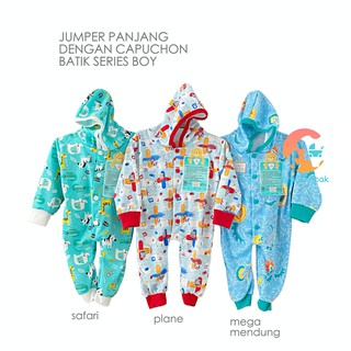 LIBBY Baju Kodok  Topi Buka Kaki Jumper Bayi BATIK  