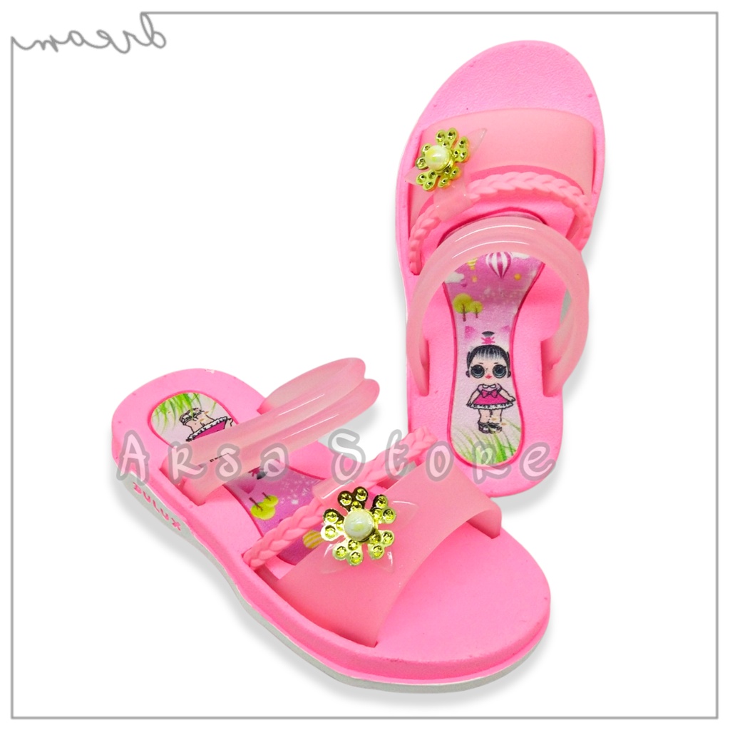 Sendal Karet LOL Anak Perempuan Import / Sandal Selop Jelly Anak Cewek Umur 2 - 8 Tahun Terbaru