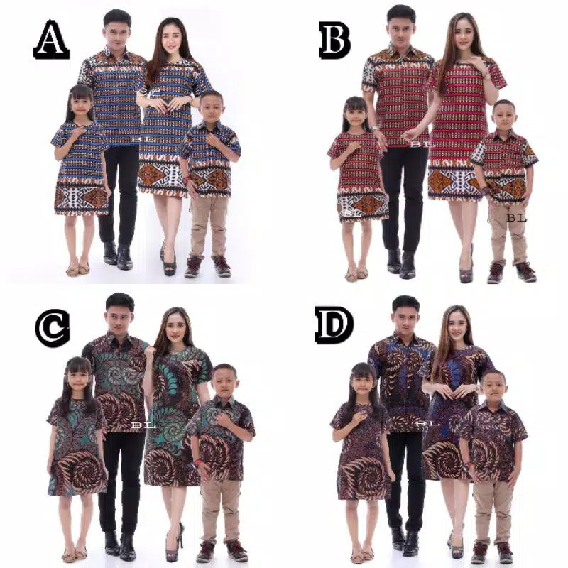 COUPLE FAMILY DRESS BATIK MURAH-BATIK NATAL WARNA MERAH