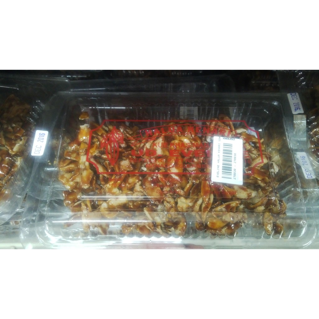 Eveline Halua Kenari Kotak Mika Kecil 180gr - Ole-Ole/ Jajanan / Cemilan / Kue Khas Manado Minahasa