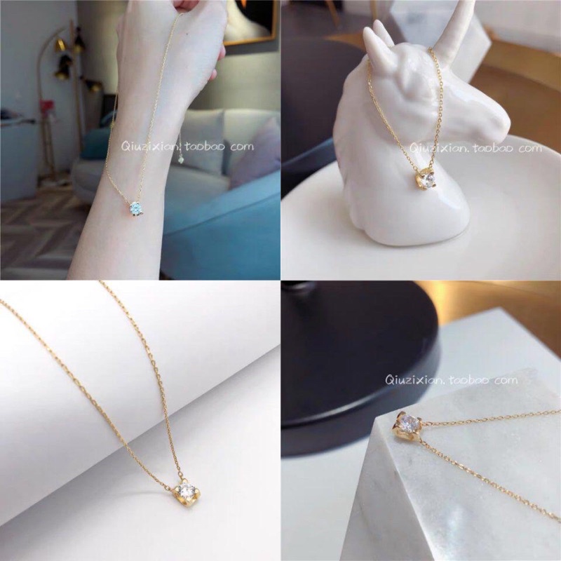 TERMURAH!!! Kalung &amp; Anting Solitaire Diamond Mata Satu Titanium