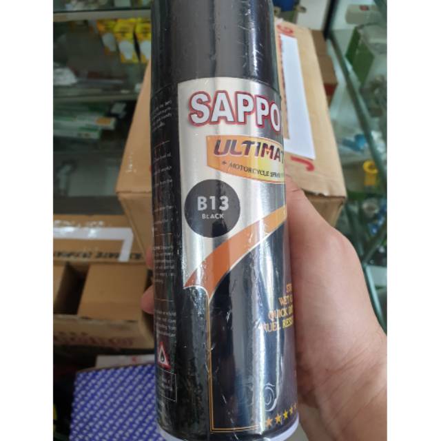 Sapporo Ultimate B13 Black Hitam kilap glossy Tahan Bensin 400ml
