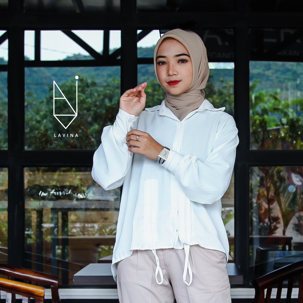 Atasan Kiena Blouse | Atasan Fashion Casual Wanita | Baju Wanita Baru Lengan Balon | Atasan Wanita Korean Style | Baju Blouse Wanita Kemeja Serut | Outfit Hijab Wanita Muslim Busui | Fashion Wanita Muslim Crinkle