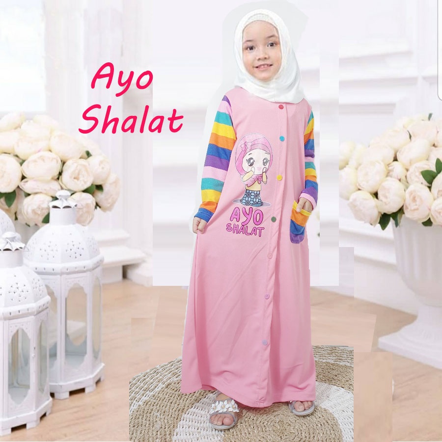 AYO SHALAT GAMIS ANAK PEREMPUAN SOLEH CANTIK usia 0-13 tahun GL FASHION