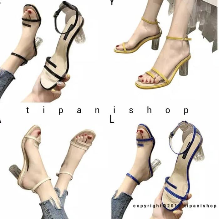 Sepatu High Heels kaca NIZINA - Kuning, 36