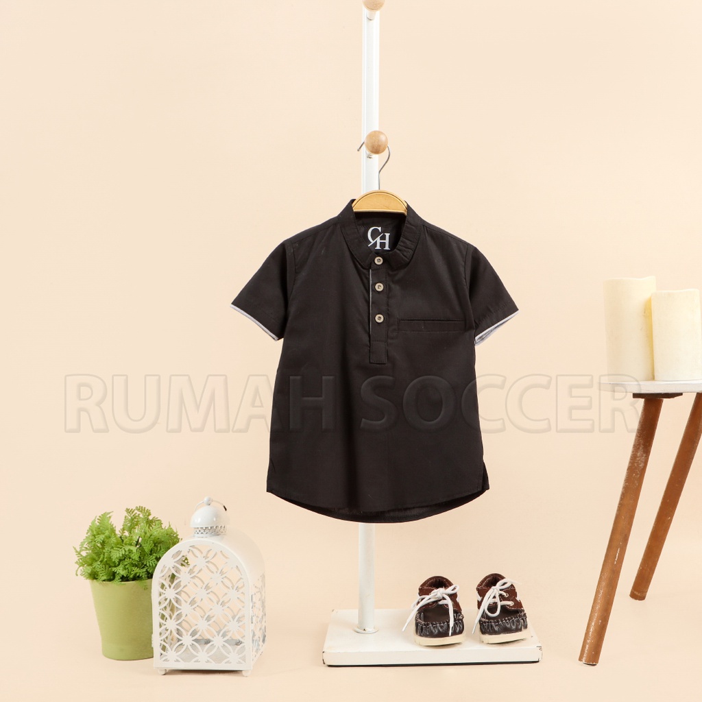 Baju Koko Anak ZIDANE Lengan Pendek Bahan Katun Popline Adem