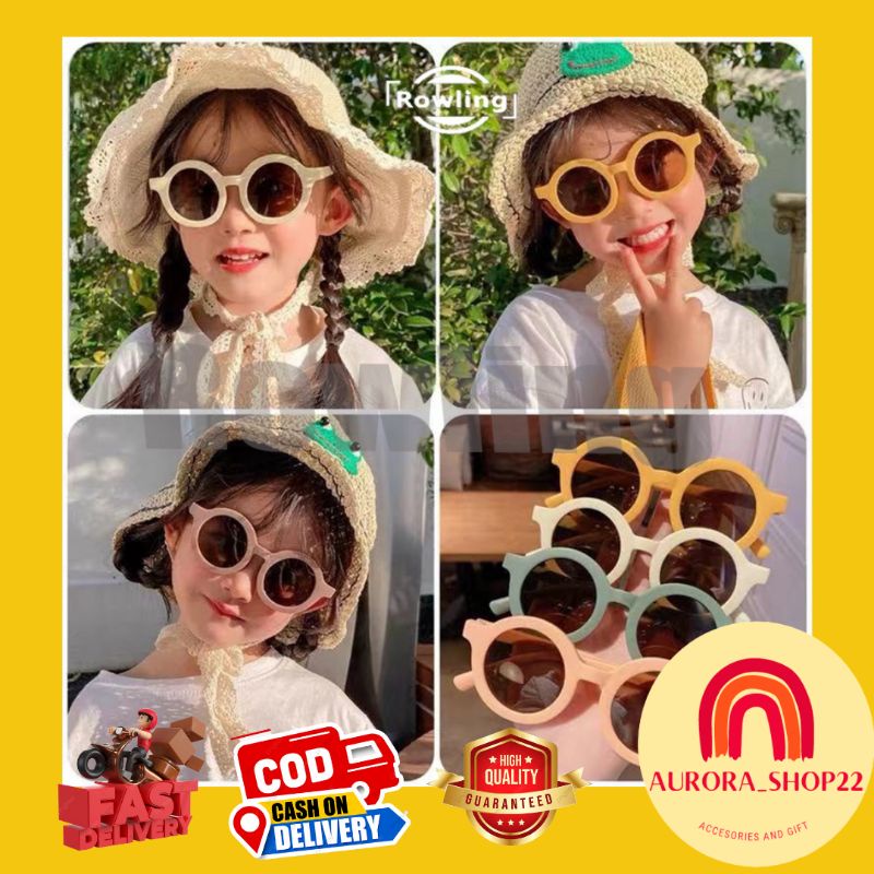 [COD] Kacamata Hitam Anak Kacamata Bayi Anti UV Kacamata Bulat Kekinian Kacamata Boboho Kacamata Anak 0-6 tahun Kacamata Fashion Anak Terkini Kids Sunglasses