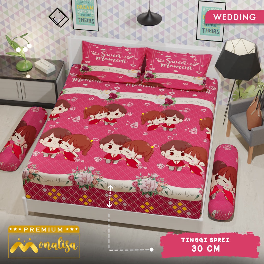 Monalisa Premium Sprei Uk 160/180 T 30 - Wedding