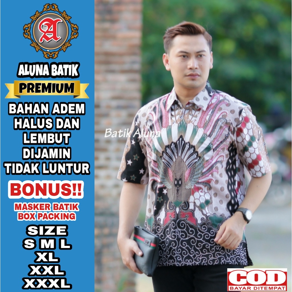 Baju Batik Pria Premium Lengan Pendek Full Furing Batik Solo Pekalongan Dewasa Batik Reguler Batik A